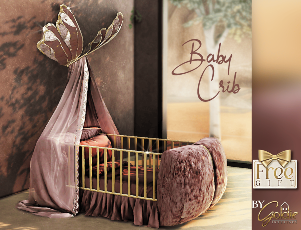 Alpha Beautifly Baby crib by goldie_s4 - The Sims 4 Custom Content