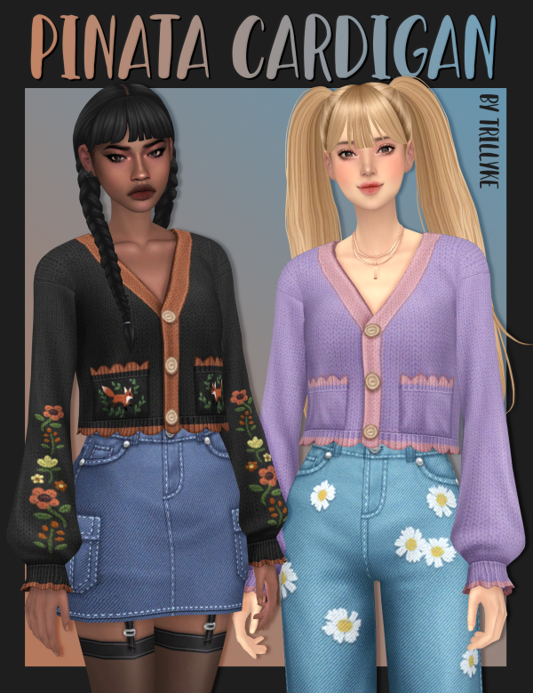 Maxis Match Pinata Cardigan by simsfinds - The Sims 4 Custom Content