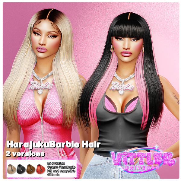 Alpha Harajuku Hair by simsfinds - The Sims 4 Custom Content
