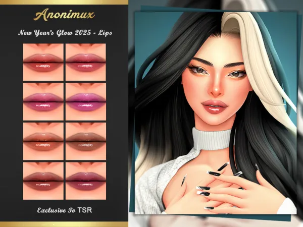 Mix New Year's Glow 2025 Lips by thesimsresource - The Sims 4 Custom Content