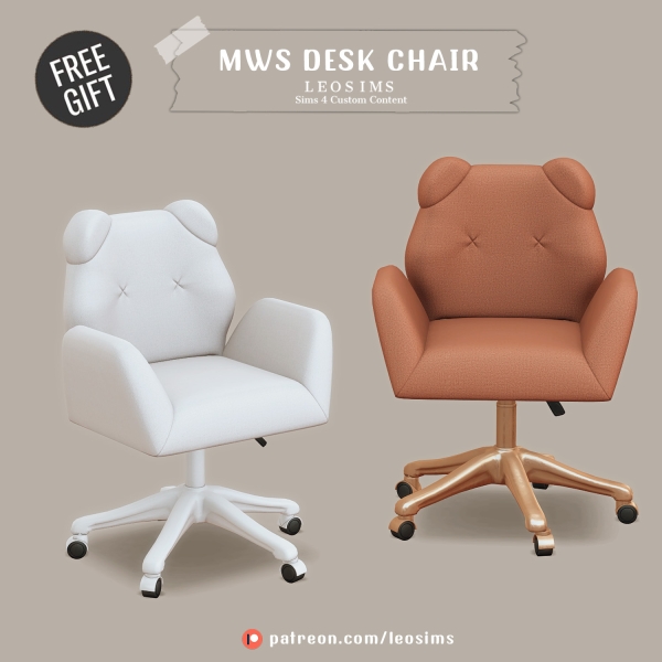 Mix Mws Desk Chair by leosims4cc - The Sims 4 Custom Content