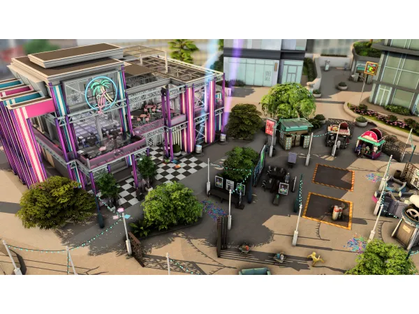 Maxis Match Karaoke Bar Planet Honey POP renovation by simsfinds - The Sims 4 Custom Content