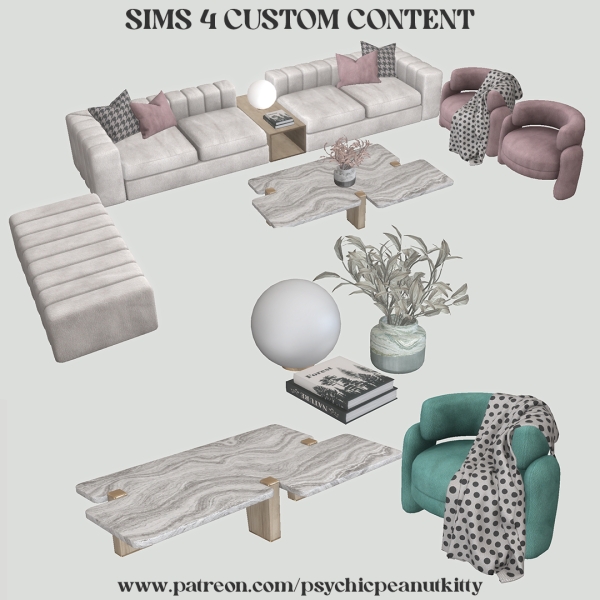 Mix Living Room by psychicpeanutkitty - The Sims 4 Custom Content