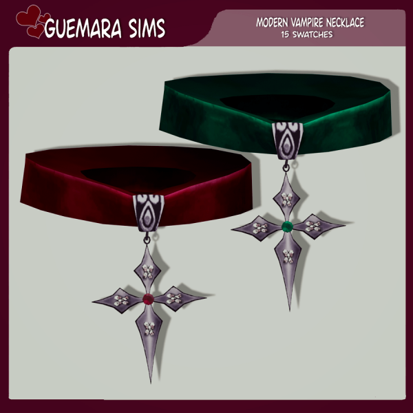 Alpha Modern Vampire Necklace ( Swatches) by simsfinds - The Sims 4 Custom Content