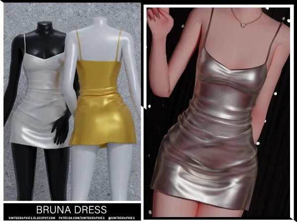 Alpha Bruna Dress by simtographies - The Sims 4 Custom Content