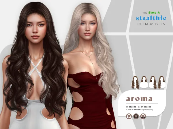 Alpha Stealthic Aroma Hair by stealthic - The Sims 4 Custom Content