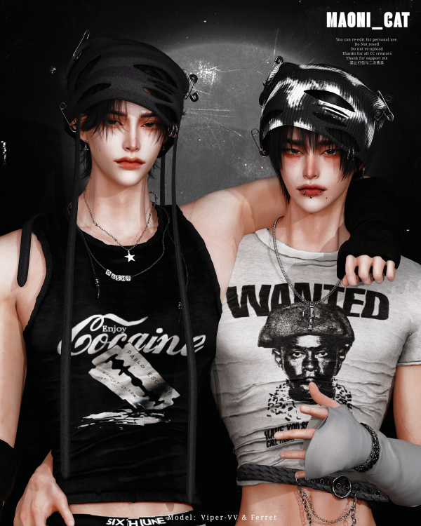 Alpha 25 01 Ripped Beggar Knitted HAT by simsfinds - The Sims 4 Custom Content