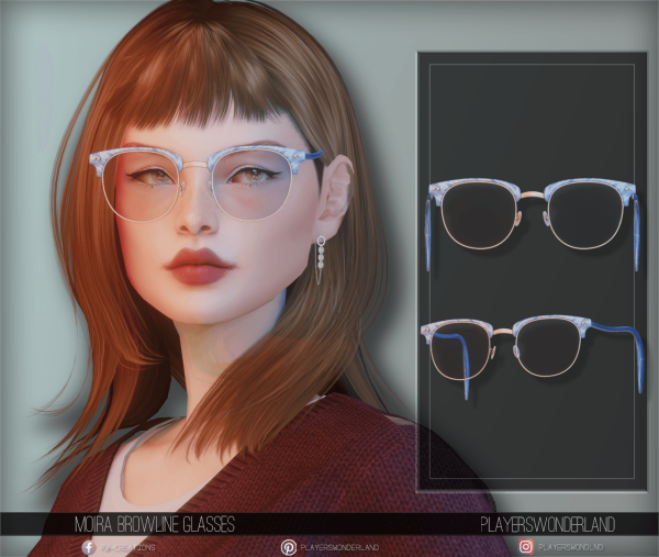 Alpha Moira Browline Glasses by simsfinds - The Sims 4 Custom Content