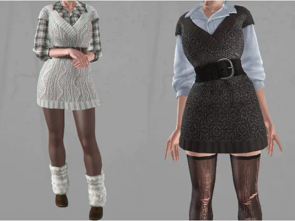 OakiyoXQUICC Sweater Dress by simsfinds - The Sims 3 Custom Content
