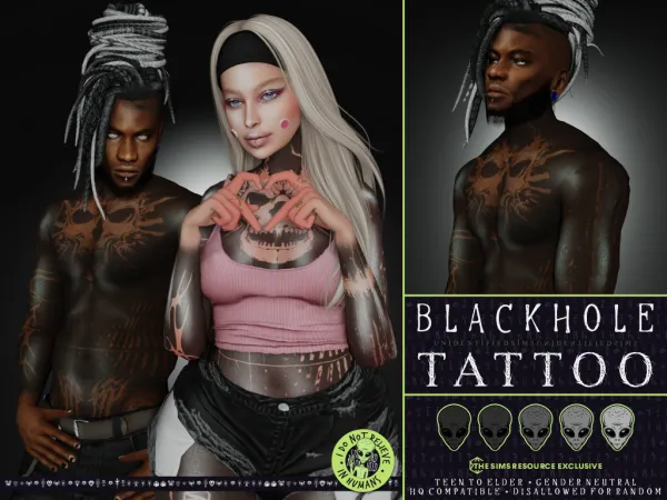 Mix Blackhole Tattoo by unidentifiedsims - The Sims 4 Custom Content