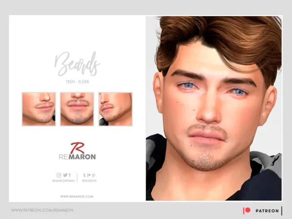 Alpha Beard Goatee Male Sim by thesimsresource - The Sims 4 Custom Content