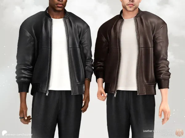 Alpha Men Leather Legacy Collection Jacket T Shirt P236 tr by busra - The Sims 4 Custom Content