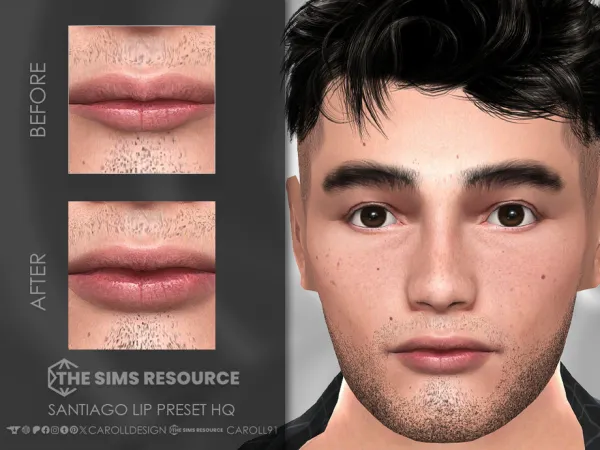 Mix Santiago Lip Preset HQ by thesimsresource - The Sims 4 Custom Content
