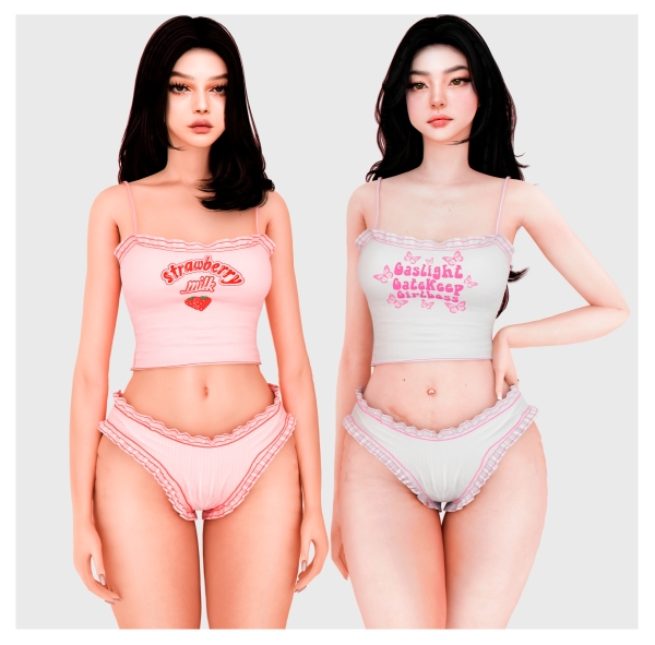Alpha Miko Sleep Wear Outfit by unknown66irl - The Sims 4 Custom Content