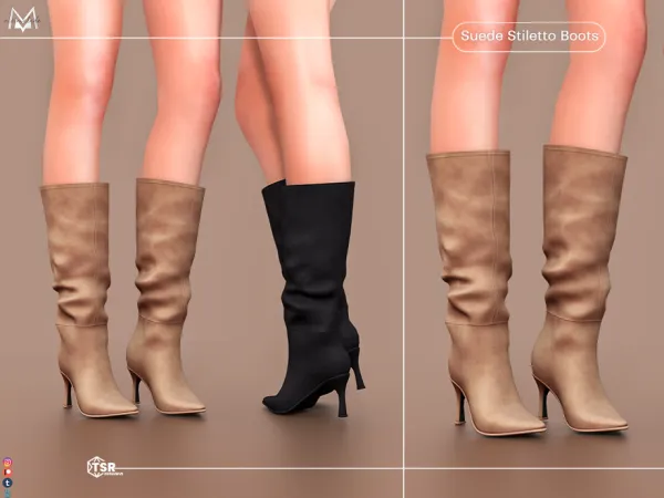 Suede Stiletto Boots S485 by Mermalade