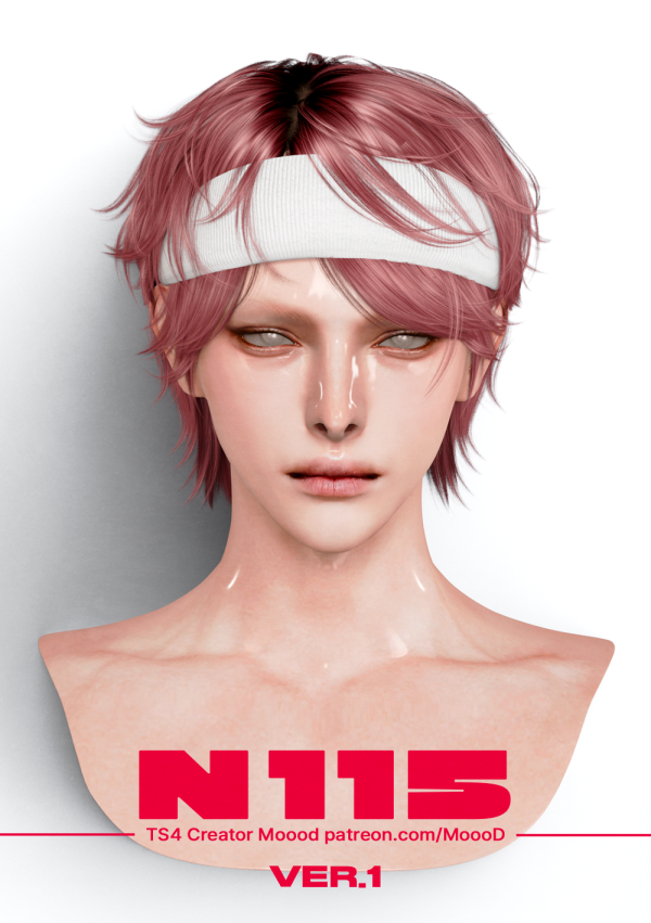 Alpha MoooD Hair N115 VER1 by simsfinds - The Sims 4 Custom Content