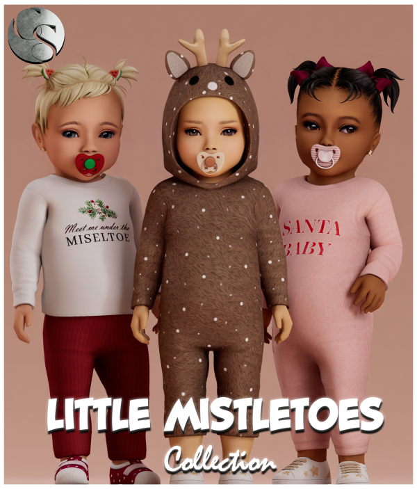 Alpha CAMUFLAJE Little Mistletoes Infant Collection by simsfinds - The Sims 4 Custom Content