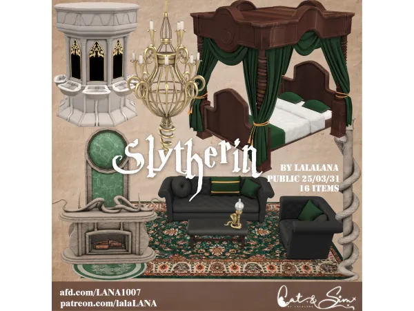 The Magic World Slytherin Part by Lalalana - The Sims 4 custom content