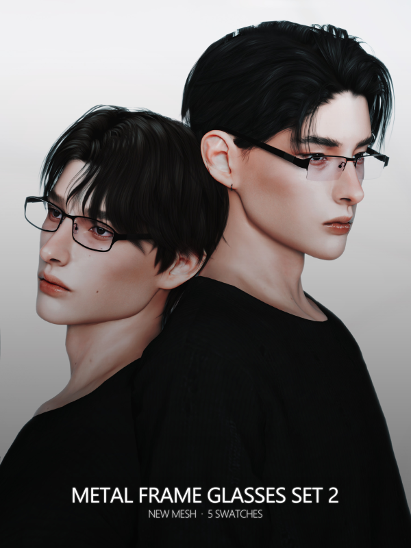 Alpha [RONA] Metal Frame Glasses Set 2 by simsfinds - The Sims 4 Custom Content
