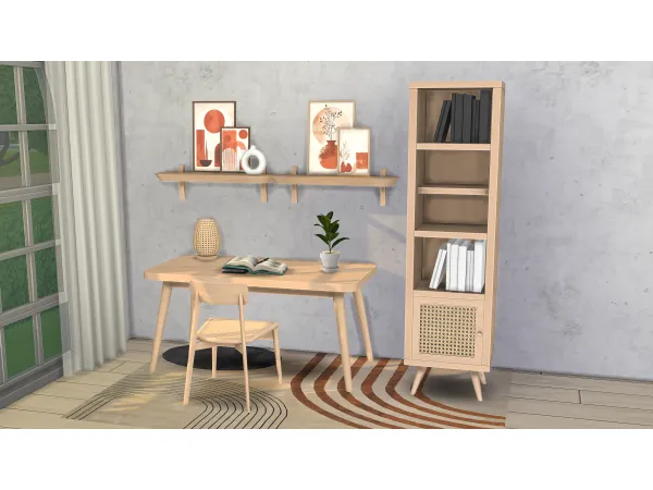 Maxis Match Boho Study by comiko - The Sims 4 Custom Content