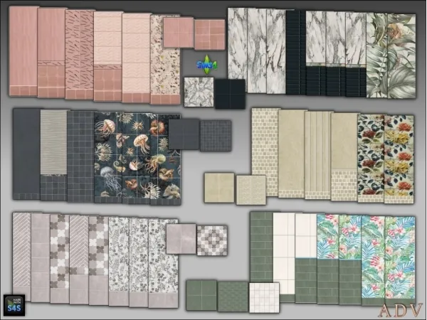 Mix Bath tiles - The Sims 4 Custom Content