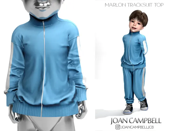 Alpha MARLON TRACKSUIT TOP (TODDLER) by Joan Campbell Beauty - The Sims 4 Custom Content