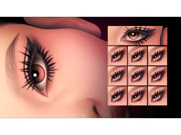 Maxis Match EVELYN WINGED LINER MC02 V2 by Cosimetic - The Sims 4 Custom Content