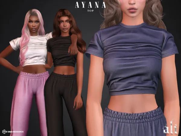 Alpha AYANA top by thesimsresource - The Sims 4 Custom Content