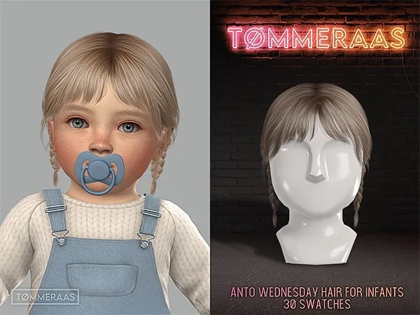 Alpha TØMMERAAS Anto Wednesday Hair Conversion for Infants (79) by tommeraas - The Sims 4 Custom Content