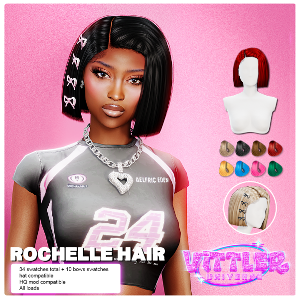 Alpha Rochelle Short Hair by simsfinds - The Sims 4 Custom Content