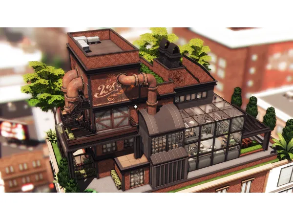 Maxis Match Industrial LoftPenthouse by simsfinds - The Sims 4 Custom Content