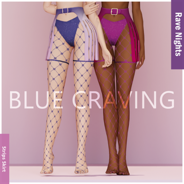 Maxis Match Blue Craving Strips Skirt by bluecraving - The Sims 4 Custom Content