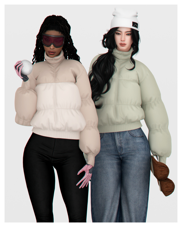 Mix Athena Puffer Jacket by simsfinds - The Sims 4 Custom Content