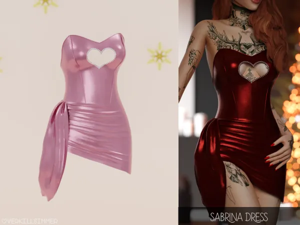 Alpha Sabrina dress by overkillsimmer - The Sims 4 Custom Content