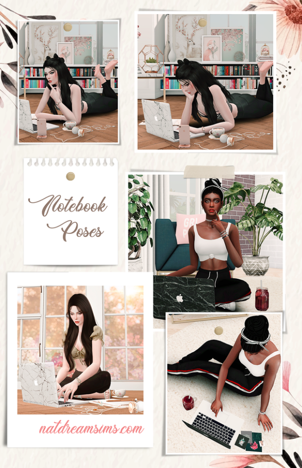 Mix Notebook Pose Pack by simsfinds - The Sims 4 Custom Content