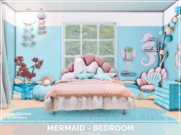 Maxis Match Mermaid Bedroom by Mini_Simmer - The Sims 4 Custom Content