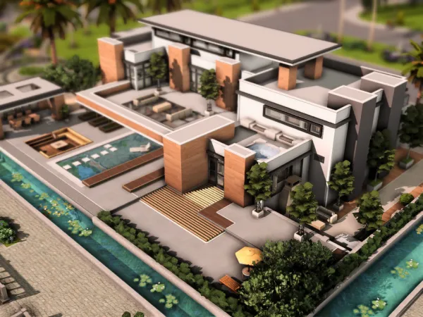 Maxis Match Modern Mansion by thesimsresource - The Sims 4 Custom Content
