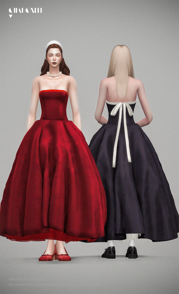Alpha Isaac Mizrahi 1995 Dress by simsfinds - The Sims 4 Custom Content