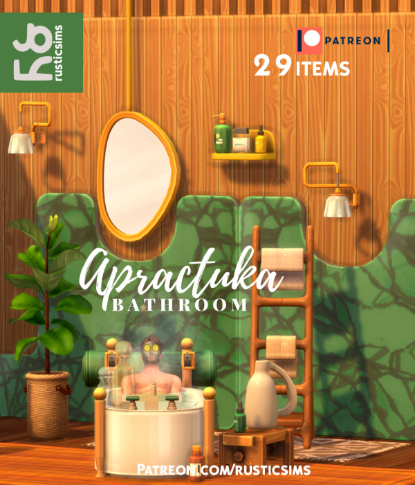 Maxis Match APRACTUKA BATHROOM SET by simsfinds - The Sims 4 Custom Content