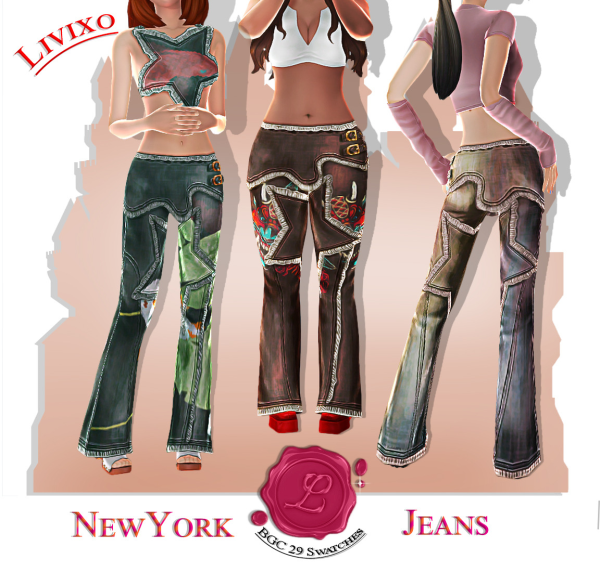 Mix NEW YORK JEANS by simsfinds - The Sims 4 Custom Content