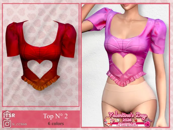 Maxis Match Valentine's Day Top 2 by SL_CCSIMS - The Sims 4 Custom Content