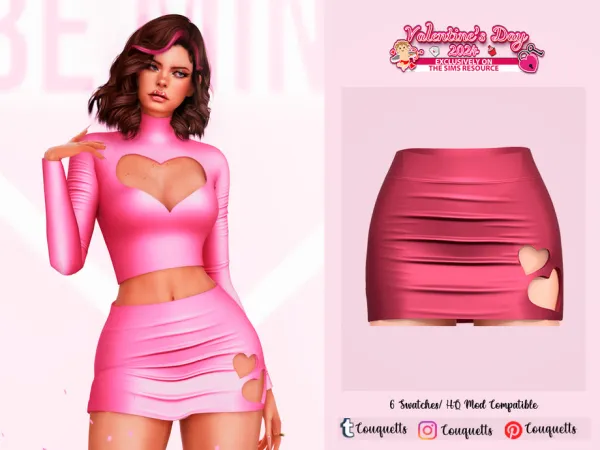 Alpha Valentines Day Set N1 Skirt by couquett - The Sims 4 Custom Content