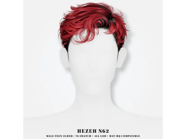 Alpha [Hezeh]Hair_No62 - The Sims 4 Custom Content