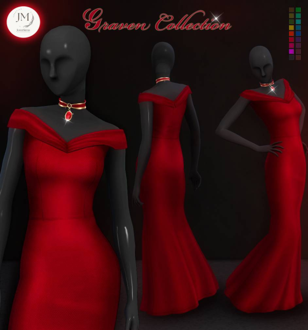 Maxis Match Graven dress by jomsims - The Sims 4 Custom Content