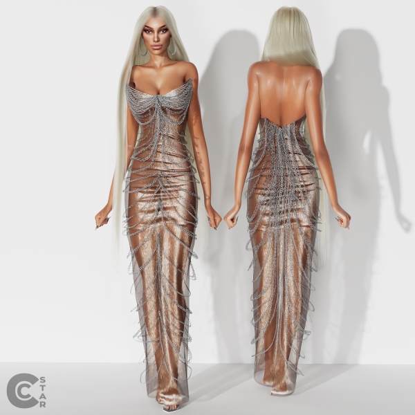 Alpha Crystal Chain Dress cool_content_star by cool_content_star - The Sims 4 Custom Content