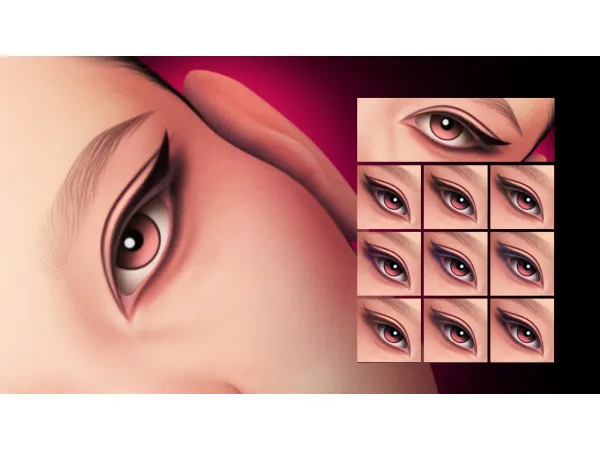 Maxis Match EVELYN WINGED LINER MC02 V1 by modcollective - The Sims 4 Custom Content
