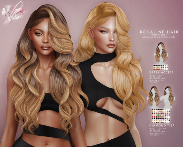 Alpha ROSALINE HAIR by simsfinds - The Sims 4 Custom Content