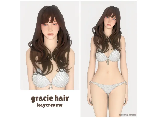 Maxis Match gracie hair by kaycreame - The Sims 4 Custom Content