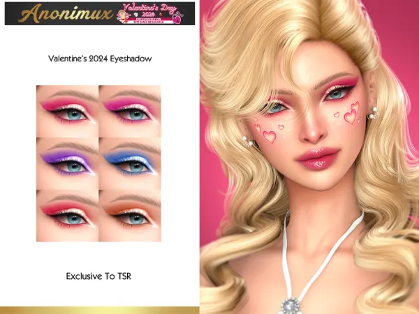 Alpha Valentine's 2024 Eyeshadow by Anonimux Simmer - The Sims 4 Custom Content