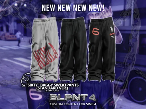 Alpha SIXTY Baggy Sweatpants (Standard Version) - The Sims 4 Custom Content